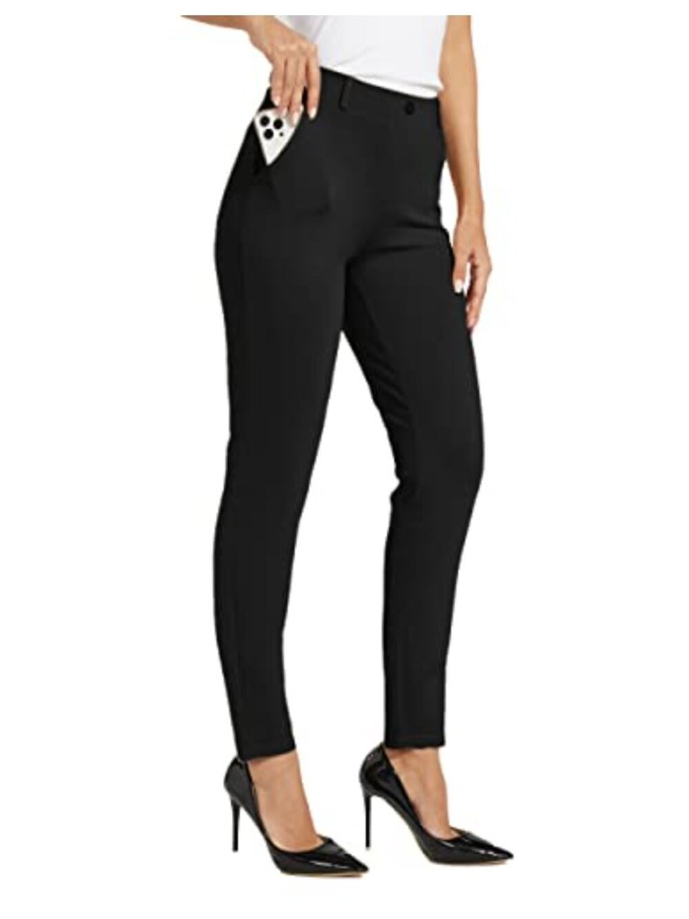 Slim Fit Yoga Dress Pants Skinny Stretch Work Slacks 4 Pockets